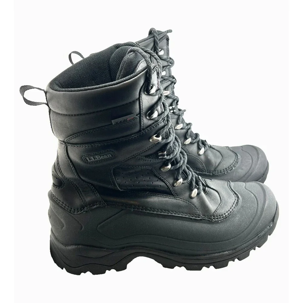 LL BEAN Men's 12 TEK 2.5 Black Laced Boots Waterproof Primaloft 600 Gram 501851